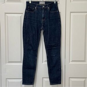 Everlane Indigo Mid Rise Skinny Jeans 27R Stretch Dark Wash Denim